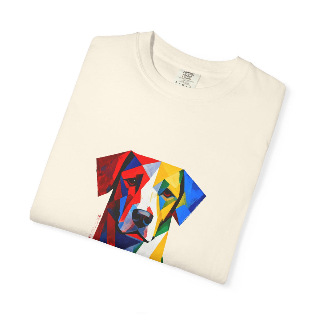 Noble Hound Geometric Dog T-Shirt — Vibrant Low-Poly Pop Art