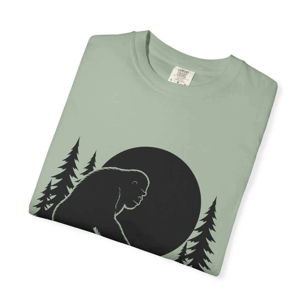 Bigfoot Boop T-Shirt — Minimal Sasquatch & Cat Silhouette Tee