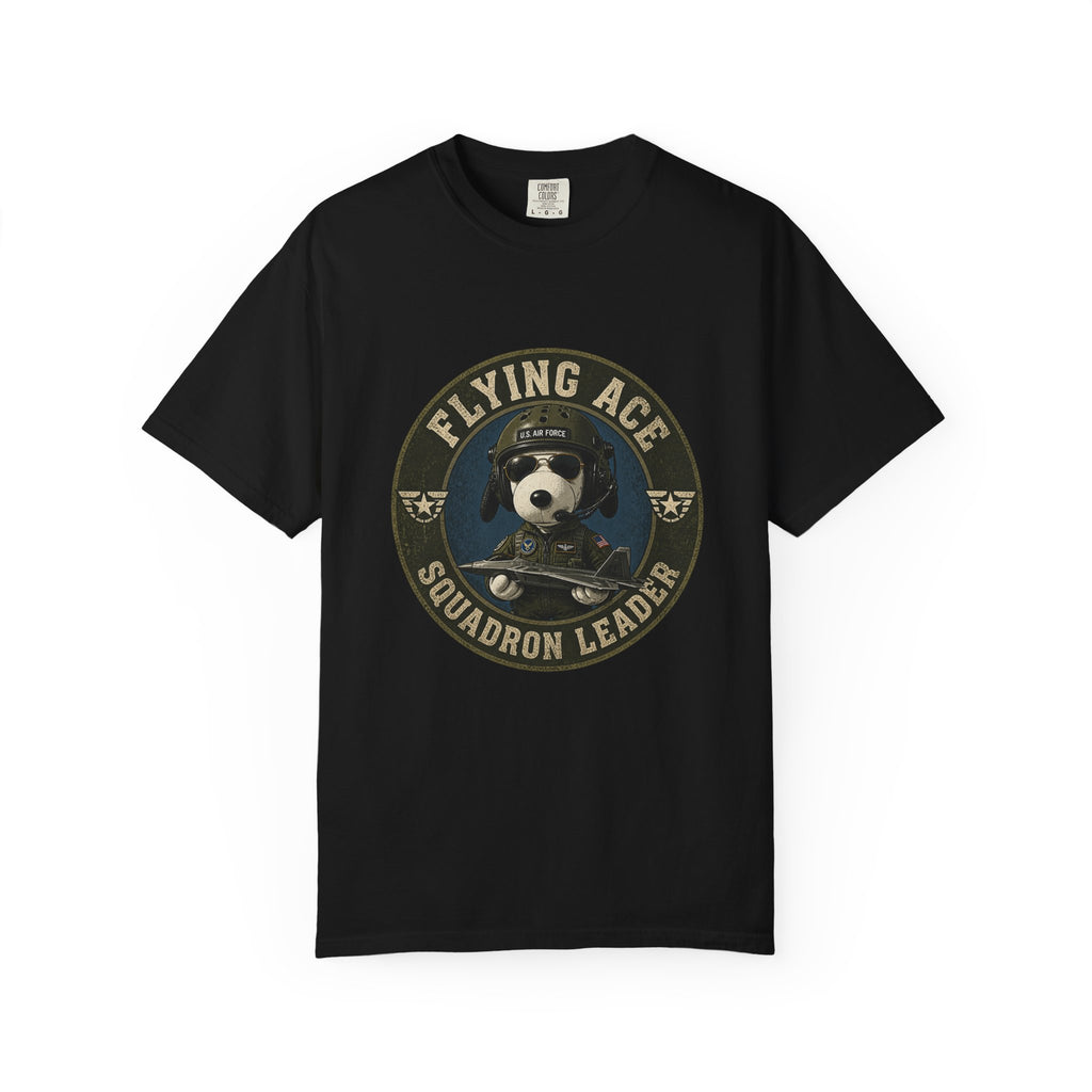 Flying Ace Squadron Leader T‑Shirt — Vintage Pilot Dog Graphic