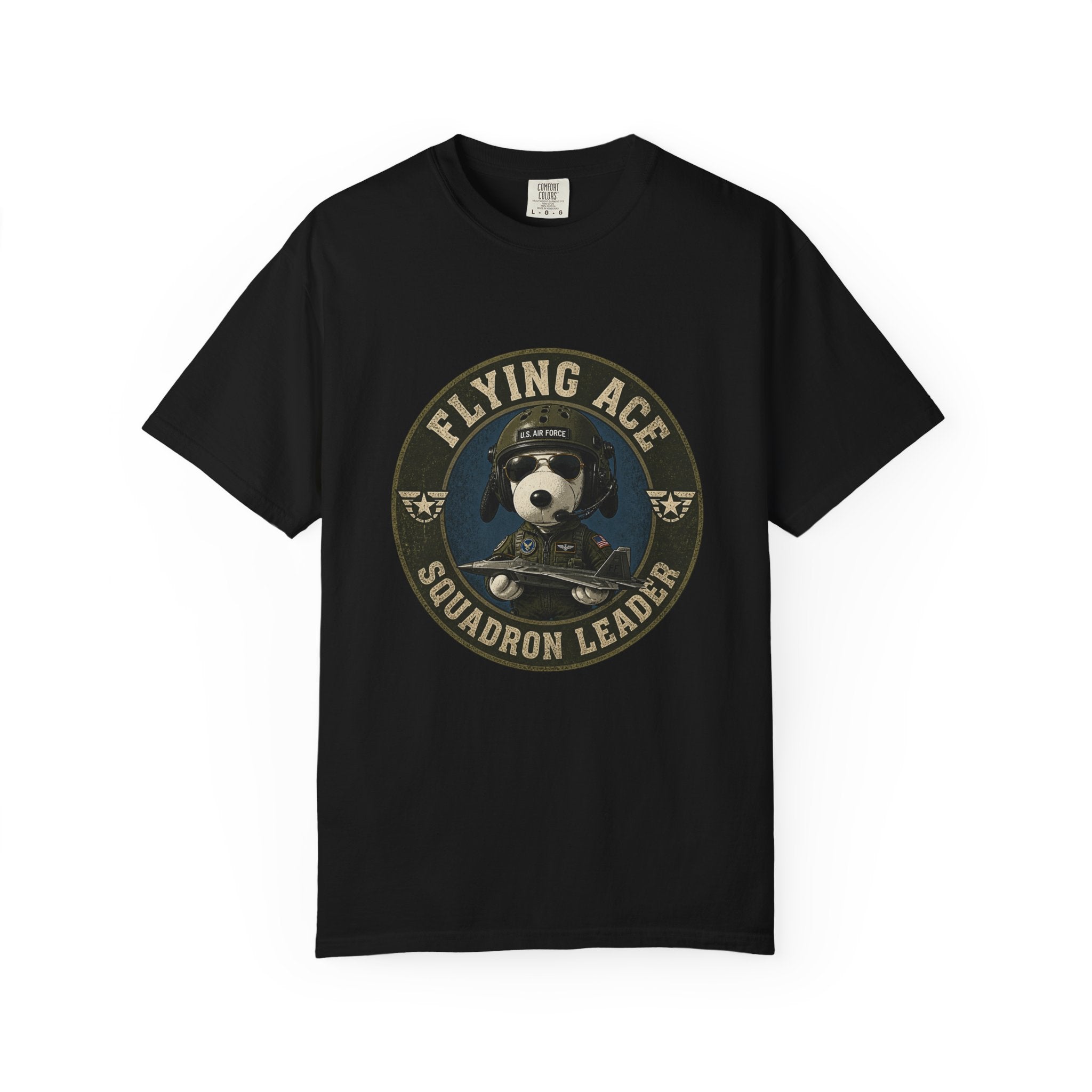 Flying Ace Squadron Leader T‑Shirt — Vintage Pilot Dog Graphic