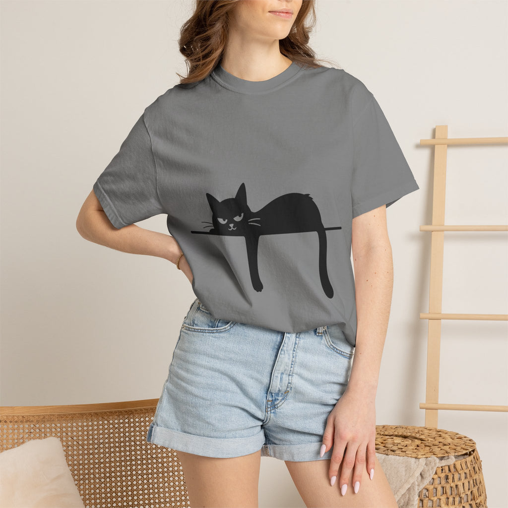 Grumpy Black Cat Silhouette T-Shirt