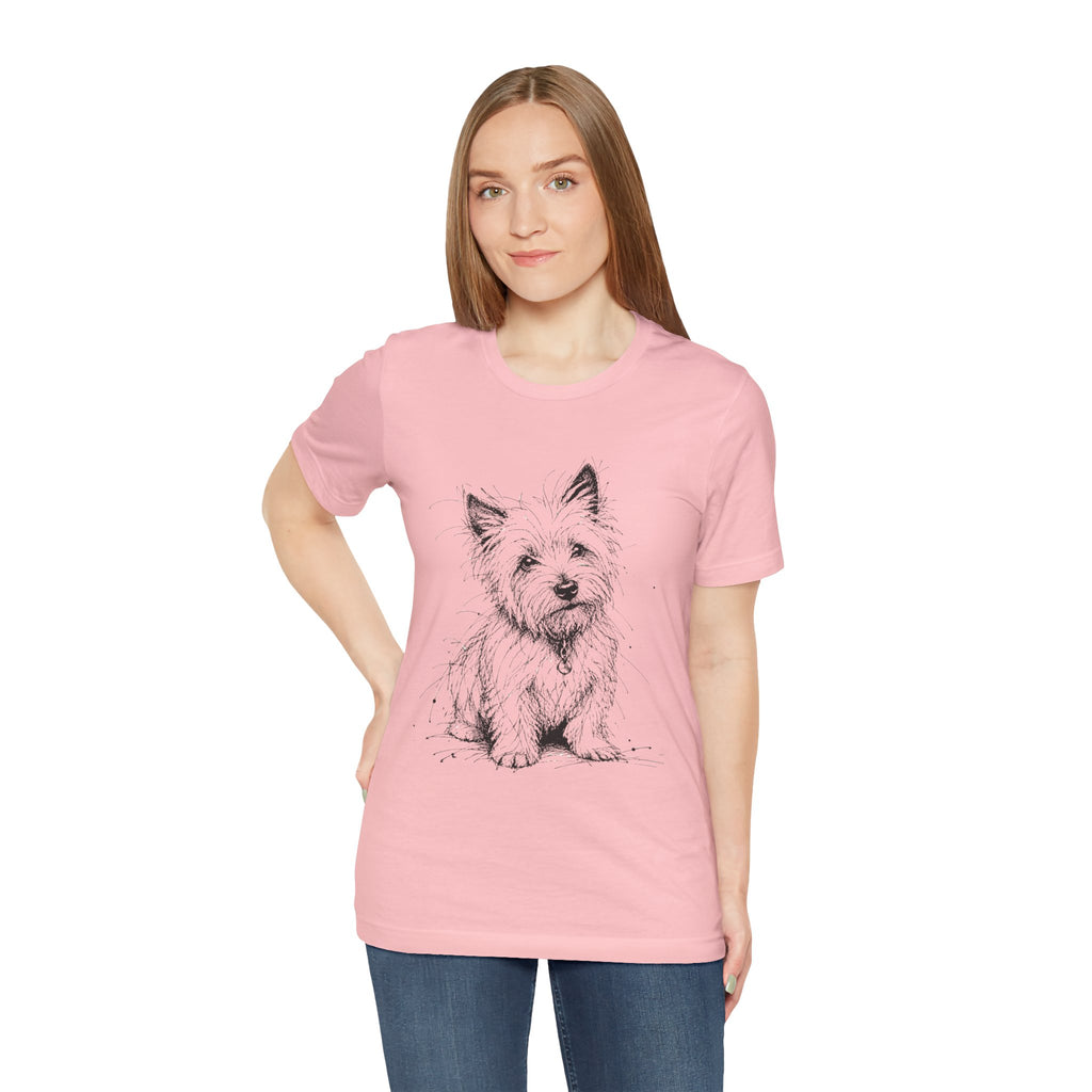 Westie Sketch T‑Shirt – Hand-Drawn West Highland White Terrier Tee
