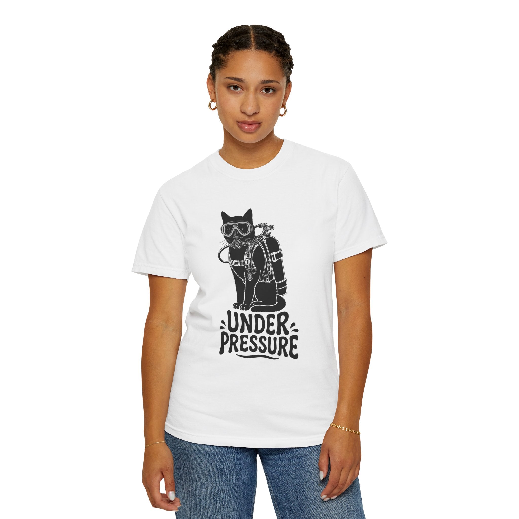 Sleepy Grumpy Cat Tee — Minimal Silhouette Lounging Cat T-Shirt