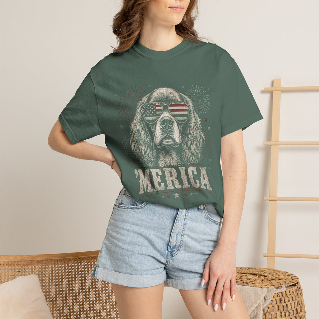'MERICA Cocker Spaniel Aviator Sunglasses T-Shirt