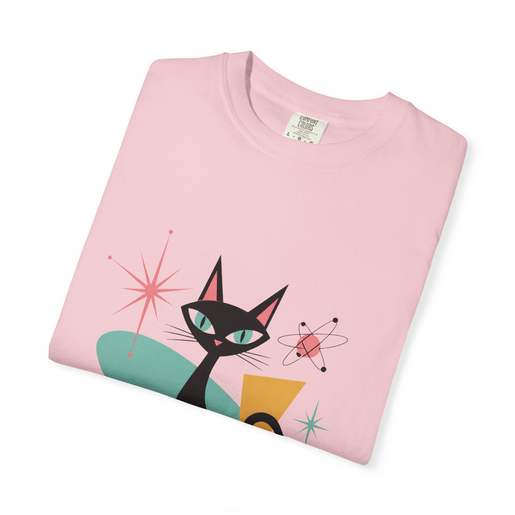 Retro Atomic Black Cat T-Shirt — 1950s Mid-Century Modern Graphic