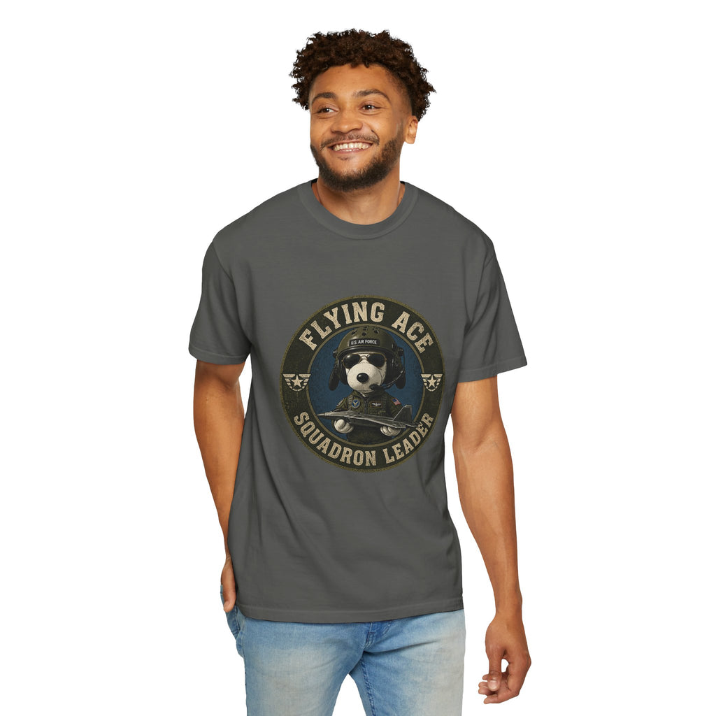 Flying Ace Squadron Leader T‑Shirt — Vintage Pilot Dog Graphic