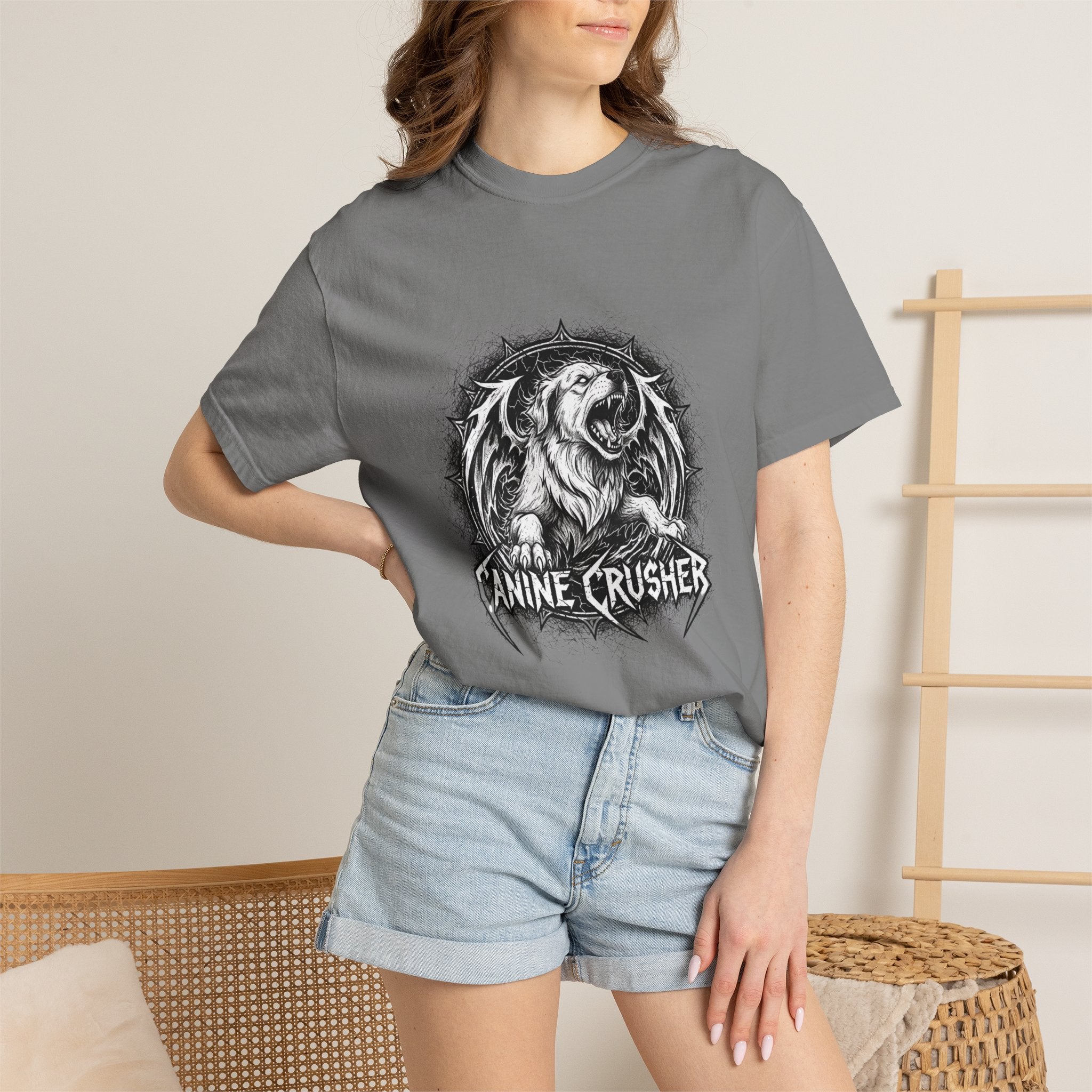 The "Canine Crusher" Heavy Metal Thrash Dog Tee