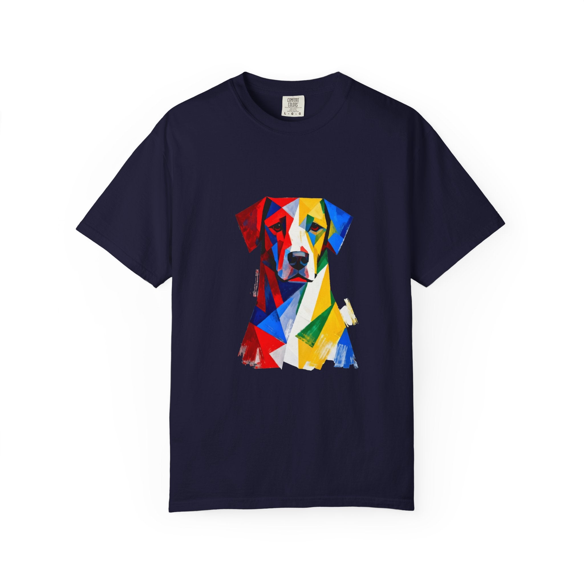 Noble Hound Geometric Dog T-Shirt — Vibrant Low-Poly Pop Art