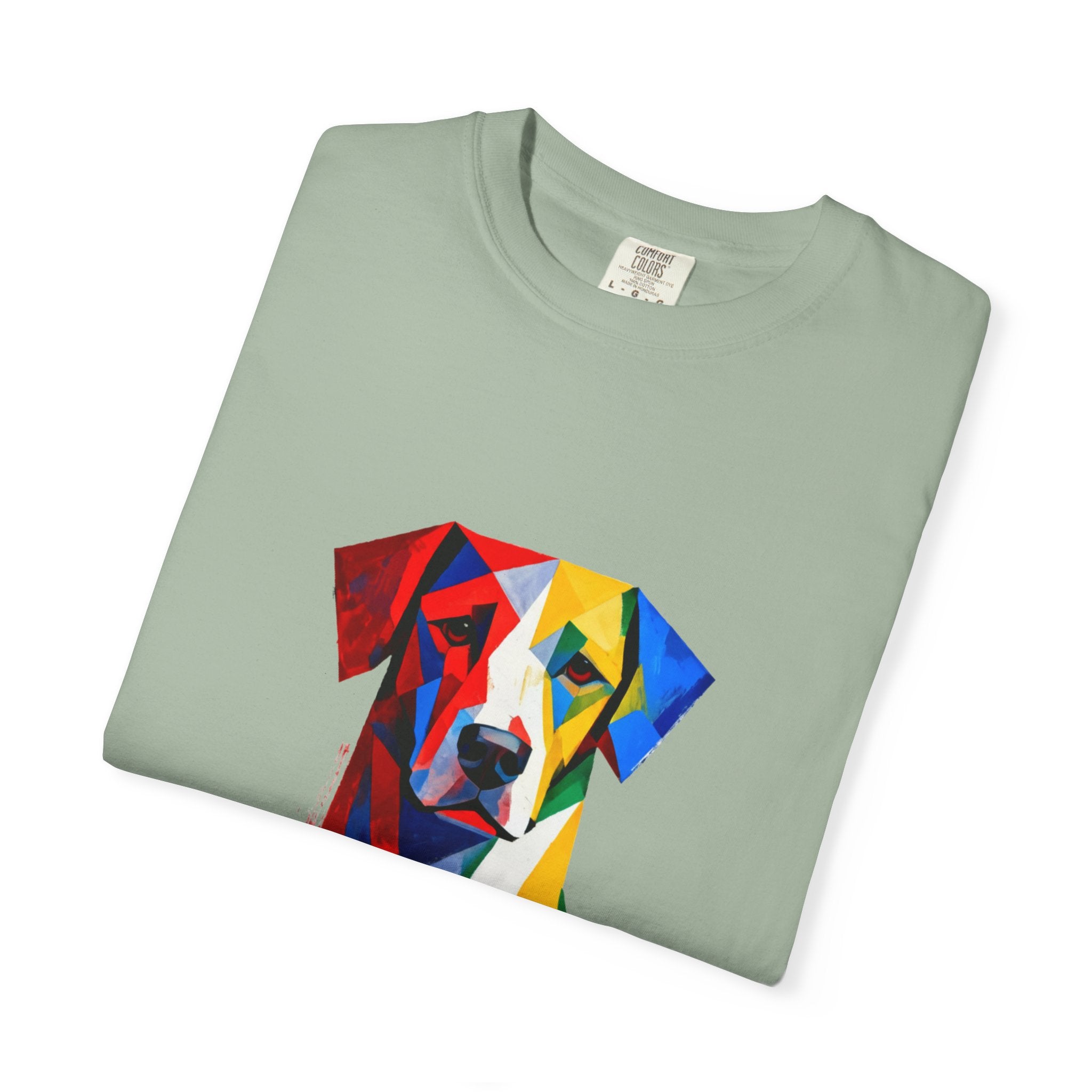 Noble Hound Geometric Dog T-Shirt — Vibrant Low-Poly Pop Art