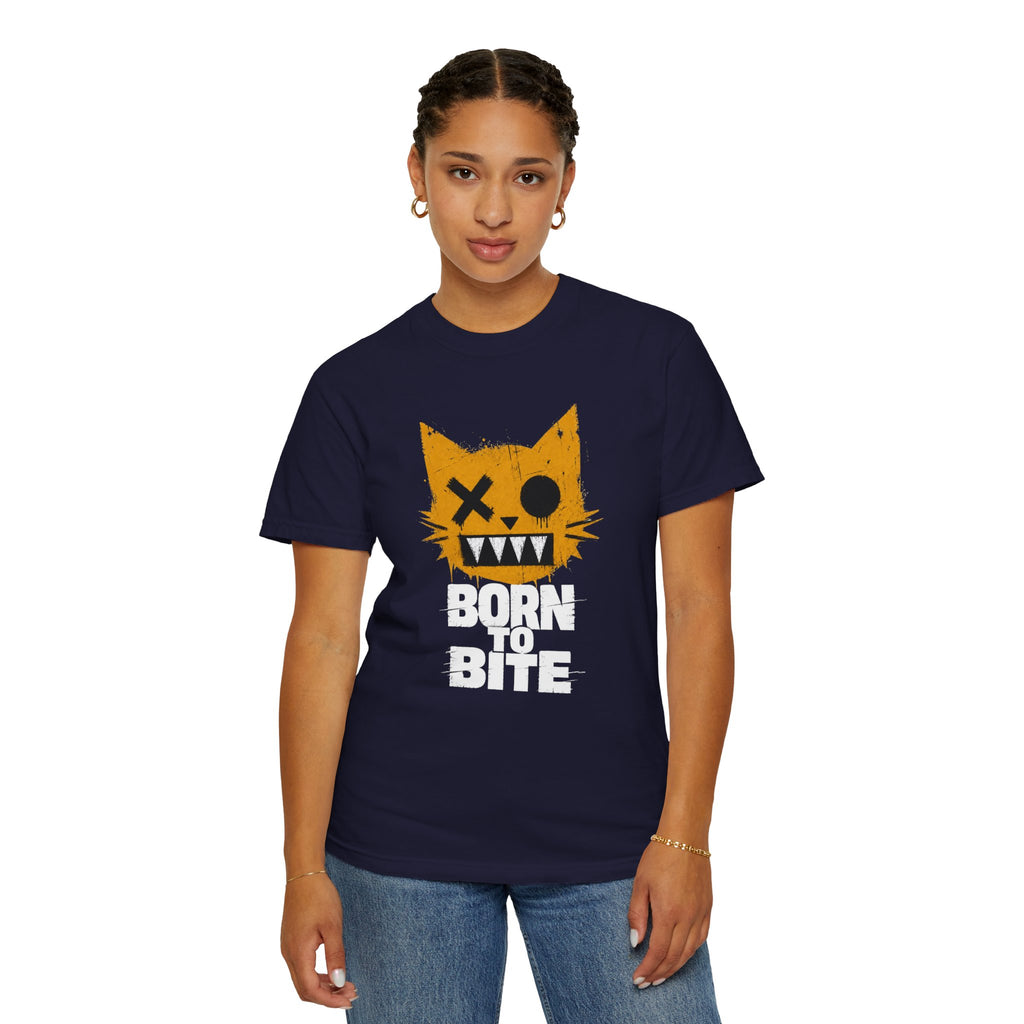 Born to Bite Cat T-Shirt — Graphic Halloween Horror Tee