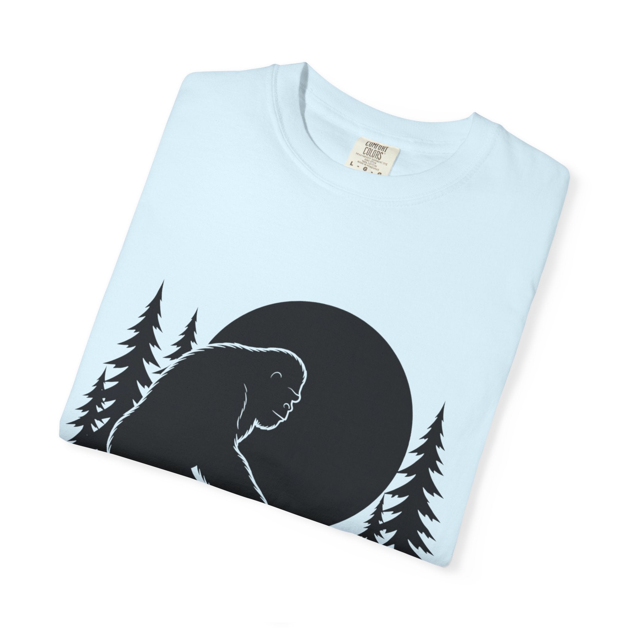 Bigfoot Boop T-Shirt — Minimal Sasquatch & Cat Silhouette Tee