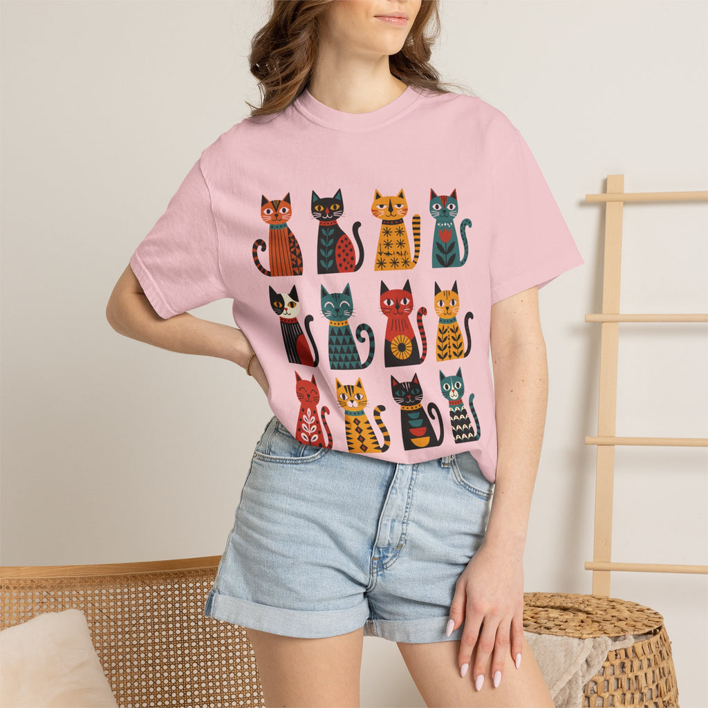 Nordic Folk Cats T-Shirt — 12 Scandinavian Patterned Cats