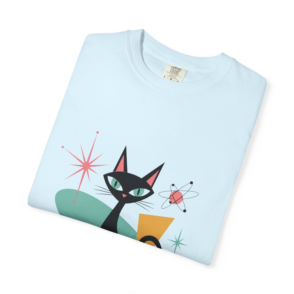 Retro Atomic Black Cat T-Shirt — 1950s Mid-Century Modern Graphic