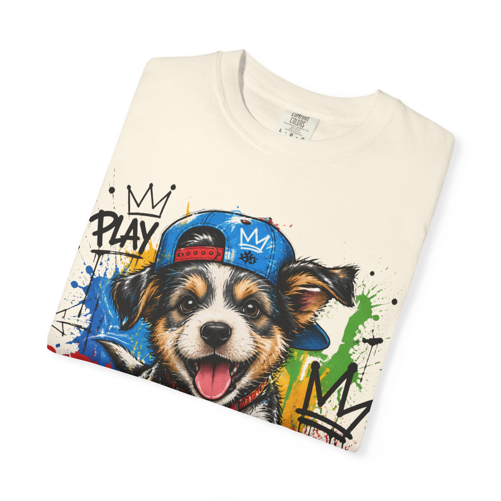 Puppy Graffiti T-Shirt – "Born to Play" Cute Good Boy Tee