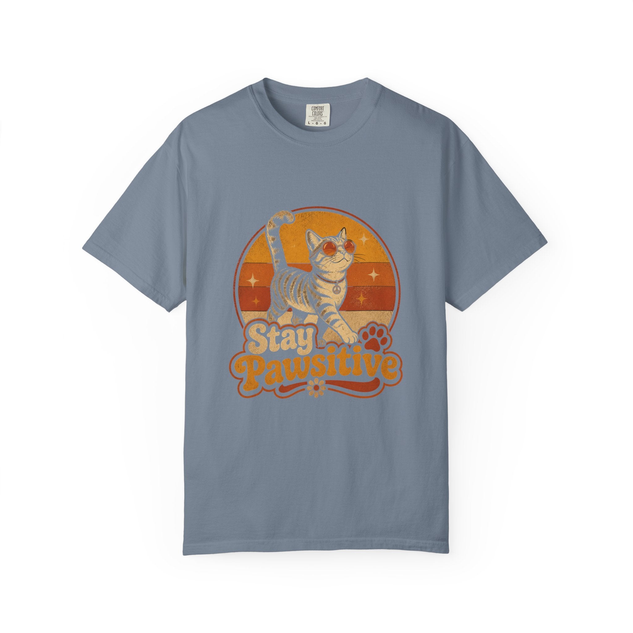 Stay Pawsitive Retro Cat T-Shirt
